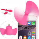 Wholesale iPhone Lighting Portable Cell Phone Mini Electric Cooling Fan (Pink)